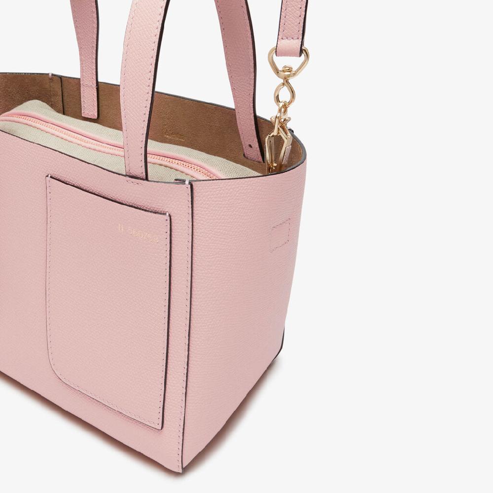 Valextra Borsa Secchiello da Donna di Lusso in Pelle Rosa | Valextra Soft Offerta