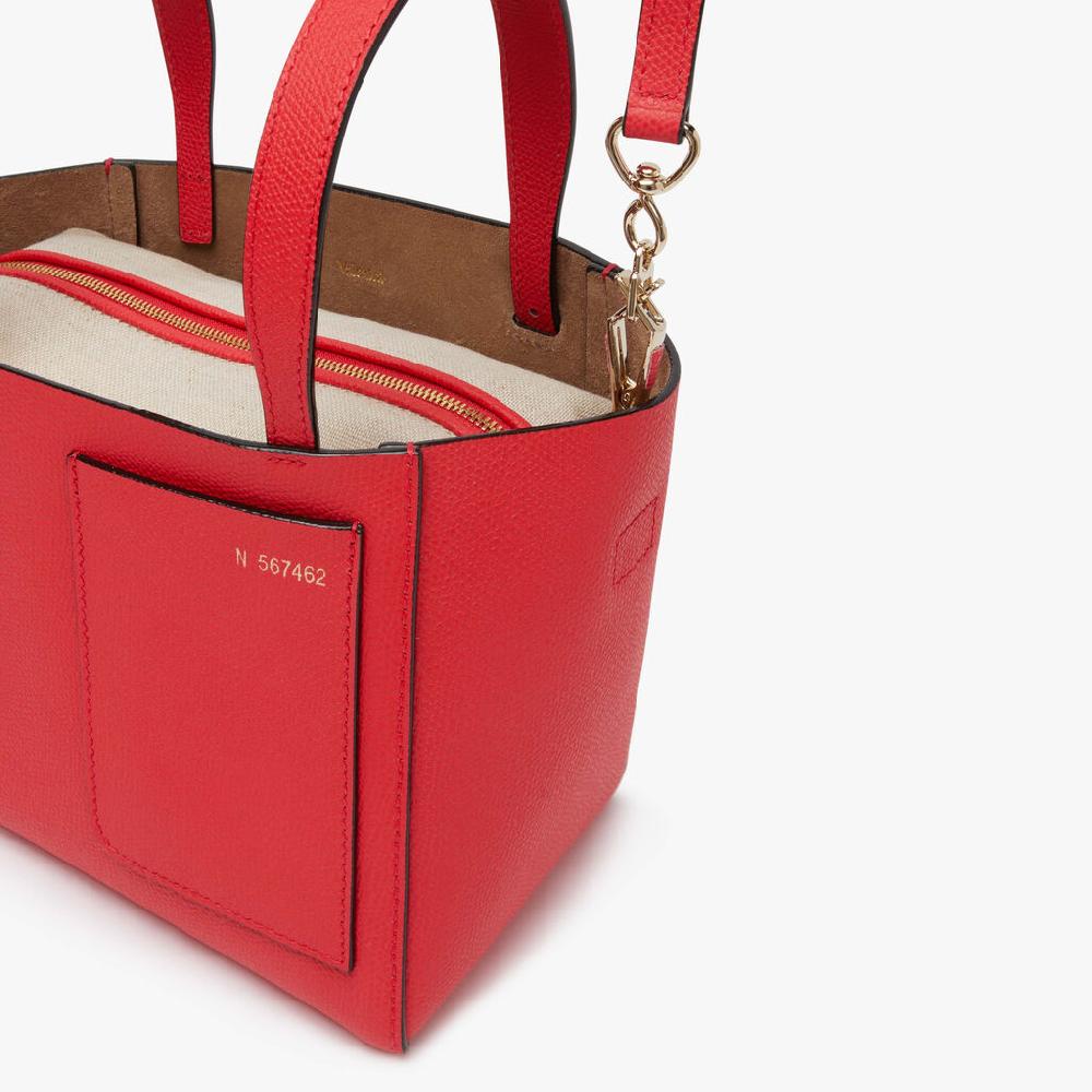 Valextra Borsa a secchiello da Donna in Pelle Rossa | Valextra Soft Economico