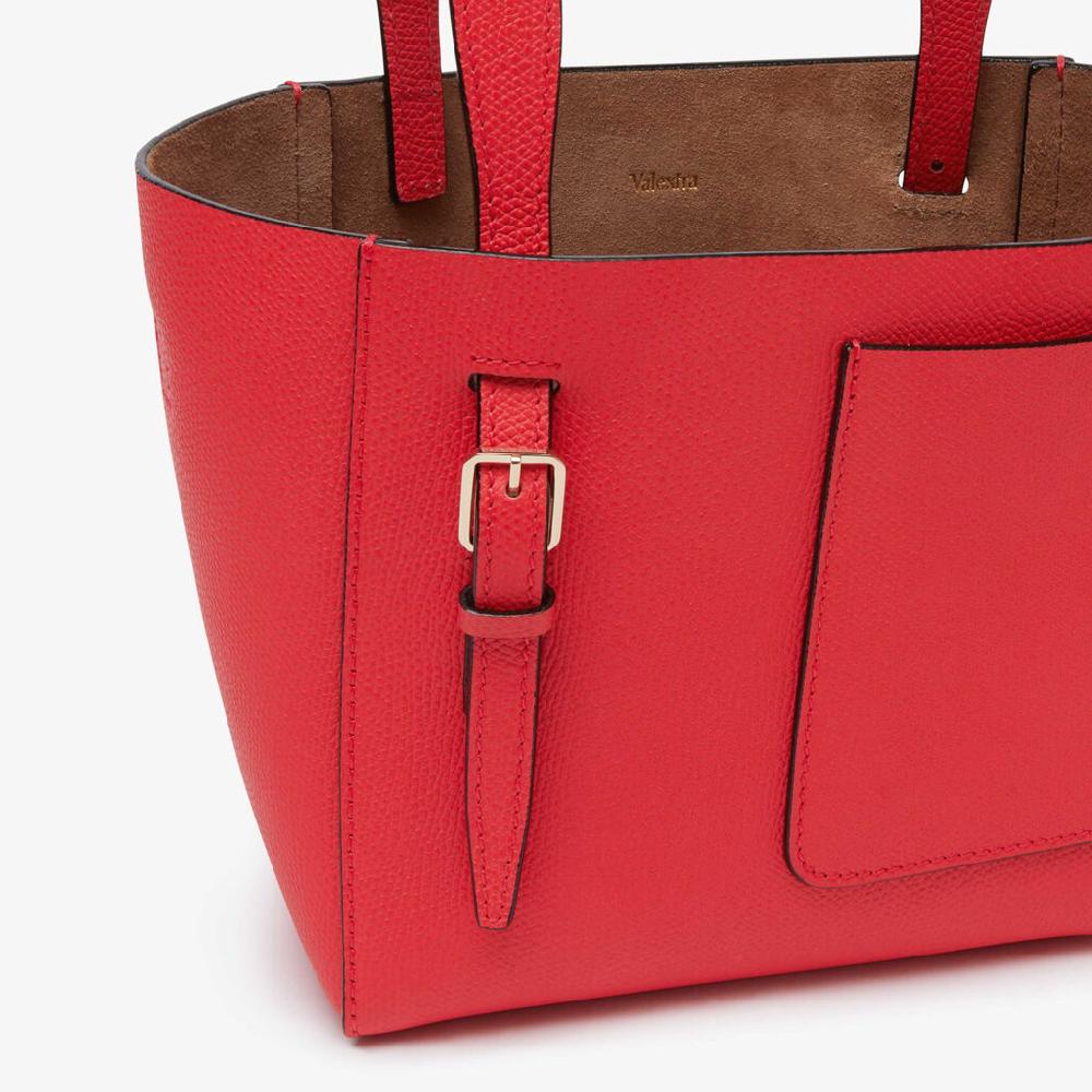 Valextra Borsa a secchiello da Donna in Pelle Rossa | Valextra Soft Economico