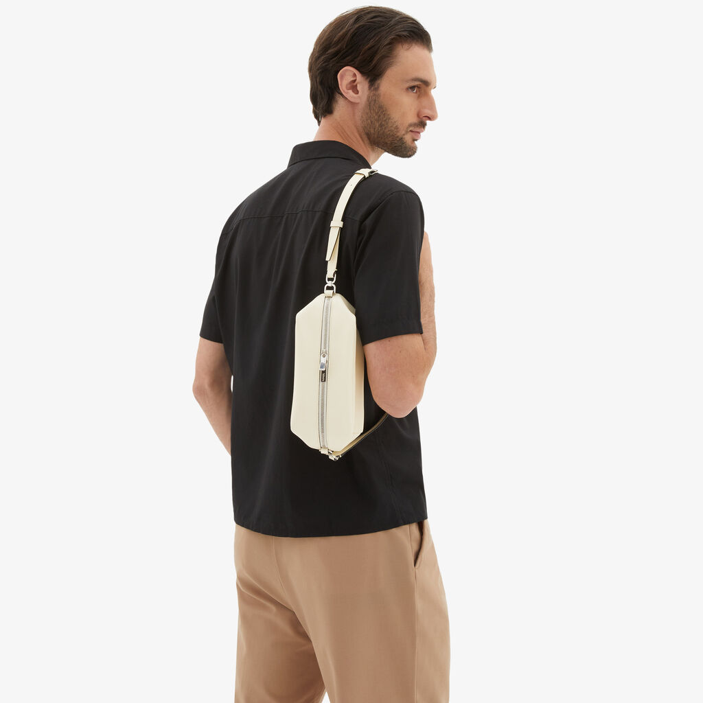 Valextra Borsa Origami Mini da Uomo in Pelle Bianca | Valextra Offerta temporanea