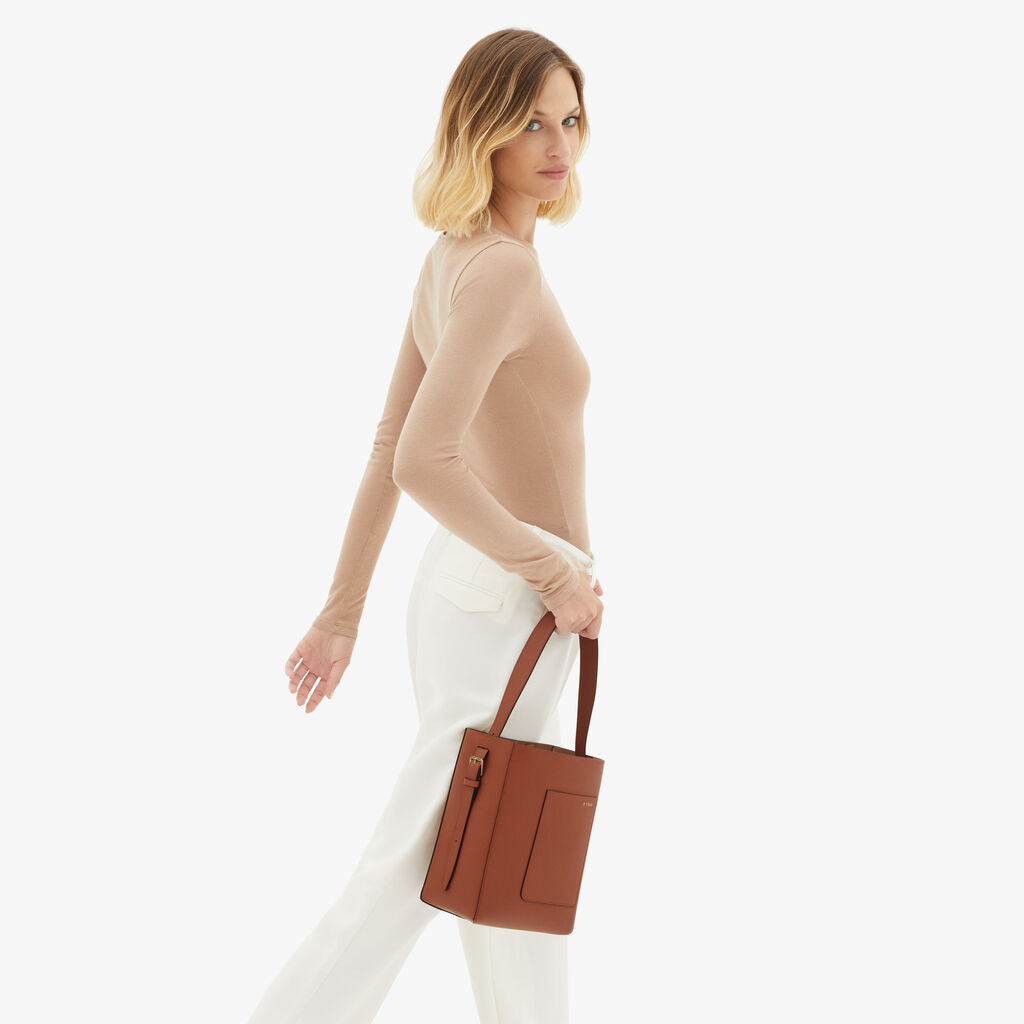 Valextra Borsa a secchiello da Donna Mini in Pelle Marrone | Valextra Soft Hotsell