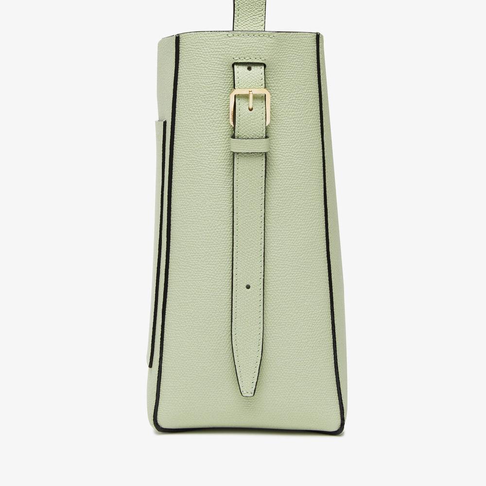 Valextra Borsa a secchiello da Donna Mini in Pelle Verde | Valextra Soft Nuovi prodotti