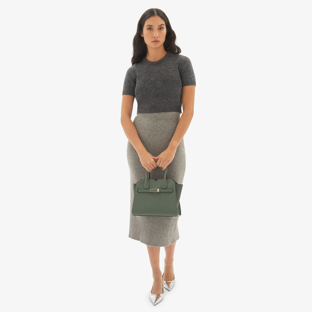 Valextra Borsa due manici da Donna in Pelle Verde di Lusso | Valextra Negozio
