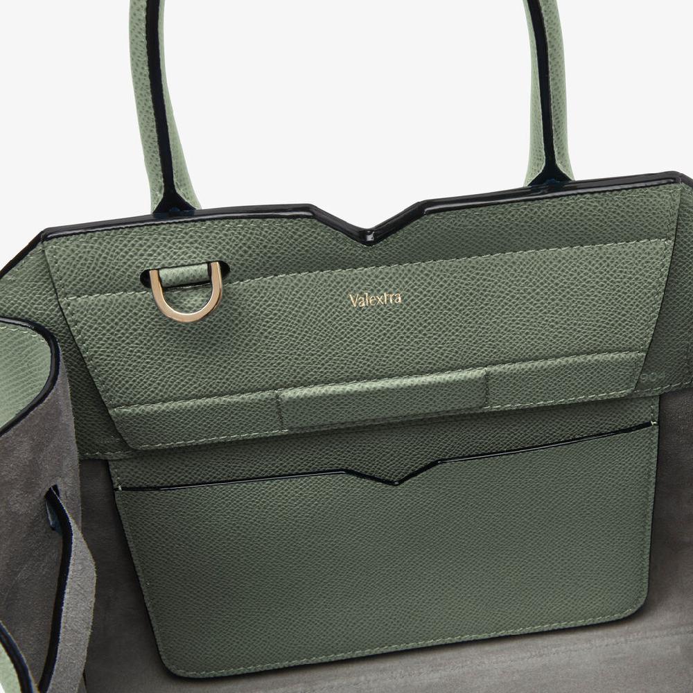 Valextra Borsa due manici da Donna in Pelle Verde di Lusso | Valextra Negozio