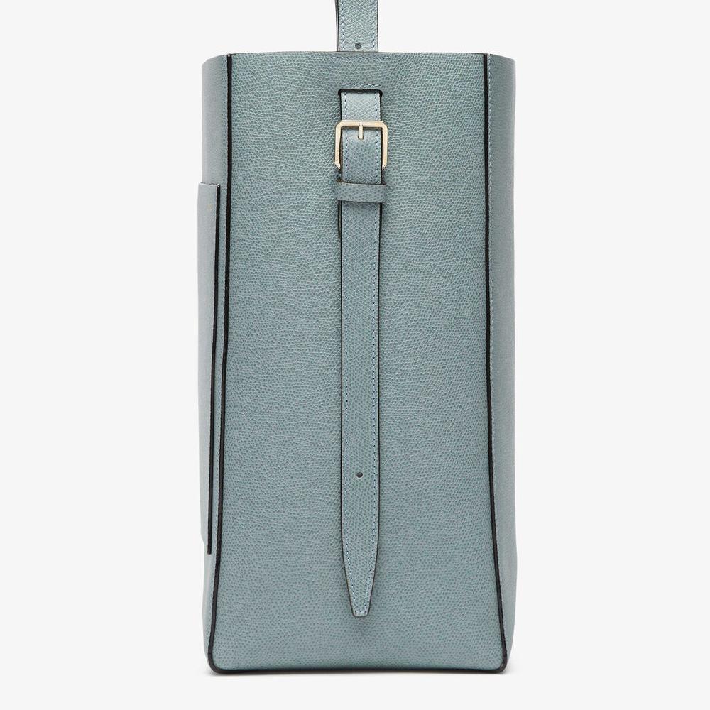 Valextra Borsa a secchiello da Donna in Pelle Azzurra | Valextra Soft In Saldo
