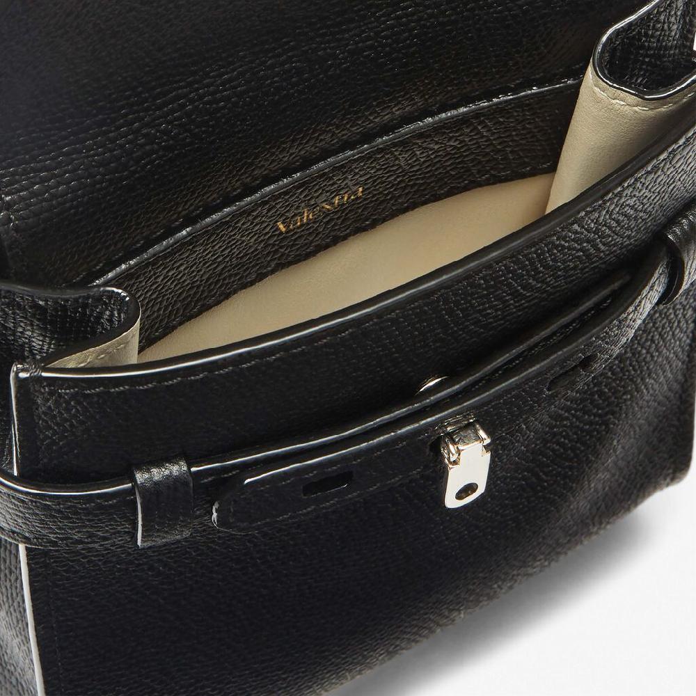Valextra Borsa a tracolla slim Micro in Pelle Nera | Valextra Brera Sconti VIP
