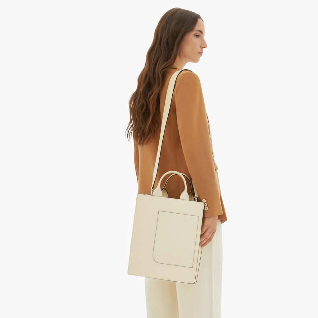 Valextra Tote bag Mini in Pelle Bianca | Valextra Boxy Italy