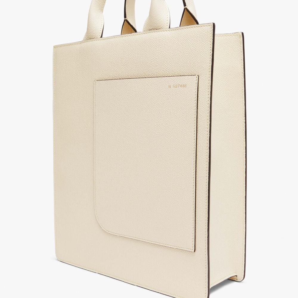 Valextra Tote bag Mini in Pelle Bianca | Valextra Boxy Italy