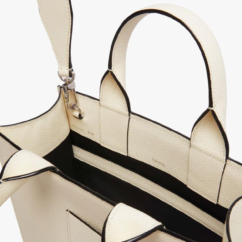 Valextra Tote bag Mini in Pelle Bianca | Valextra Boxy Italy