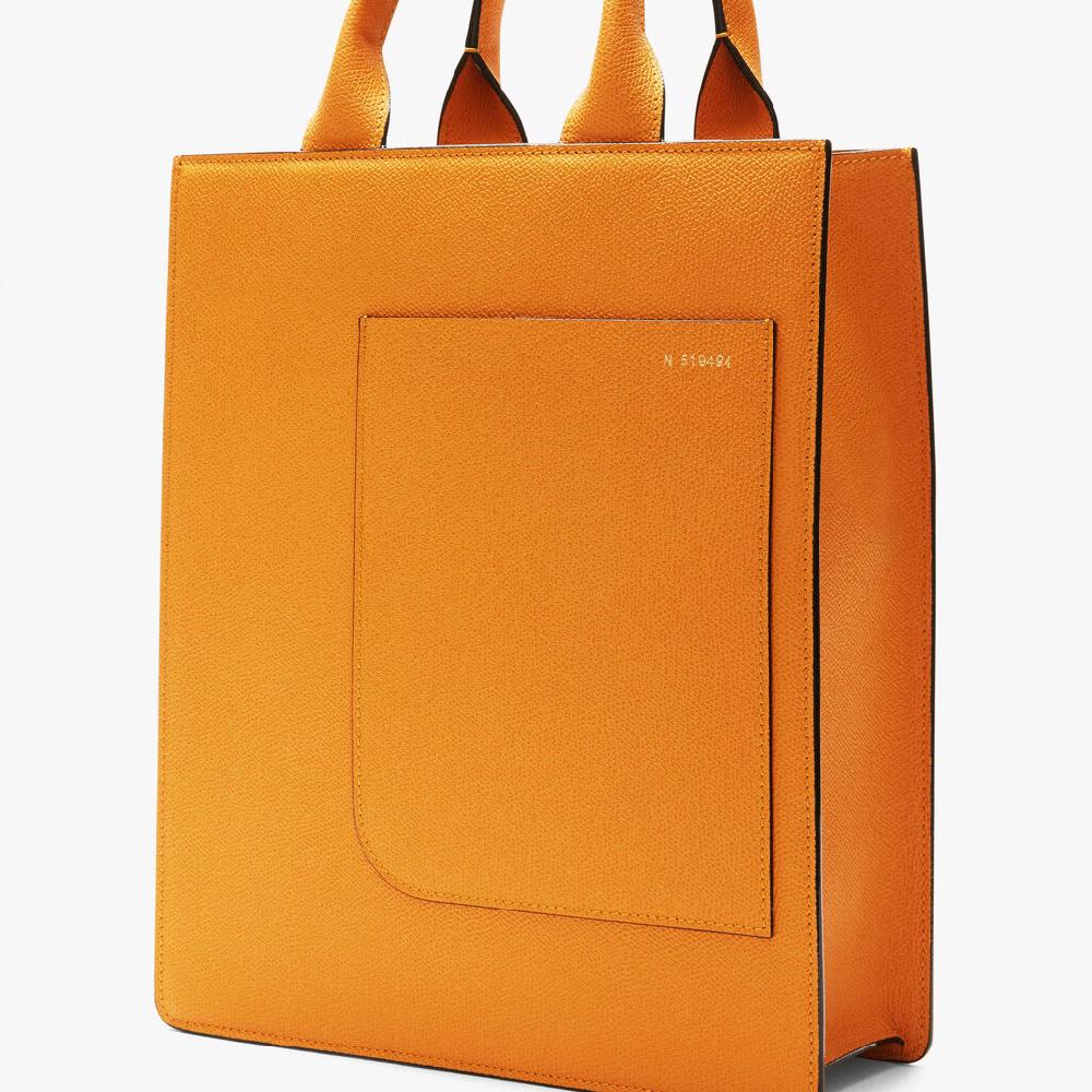 Valextra Borsetta Tote Mini versatile in Pelle Gialla | Valextra Boxy Italia