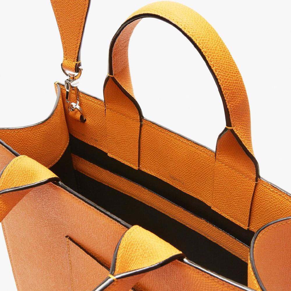 Valextra Borsetta Tote Mini versatile in Pelle Gialla | Valextra Boxy Italia