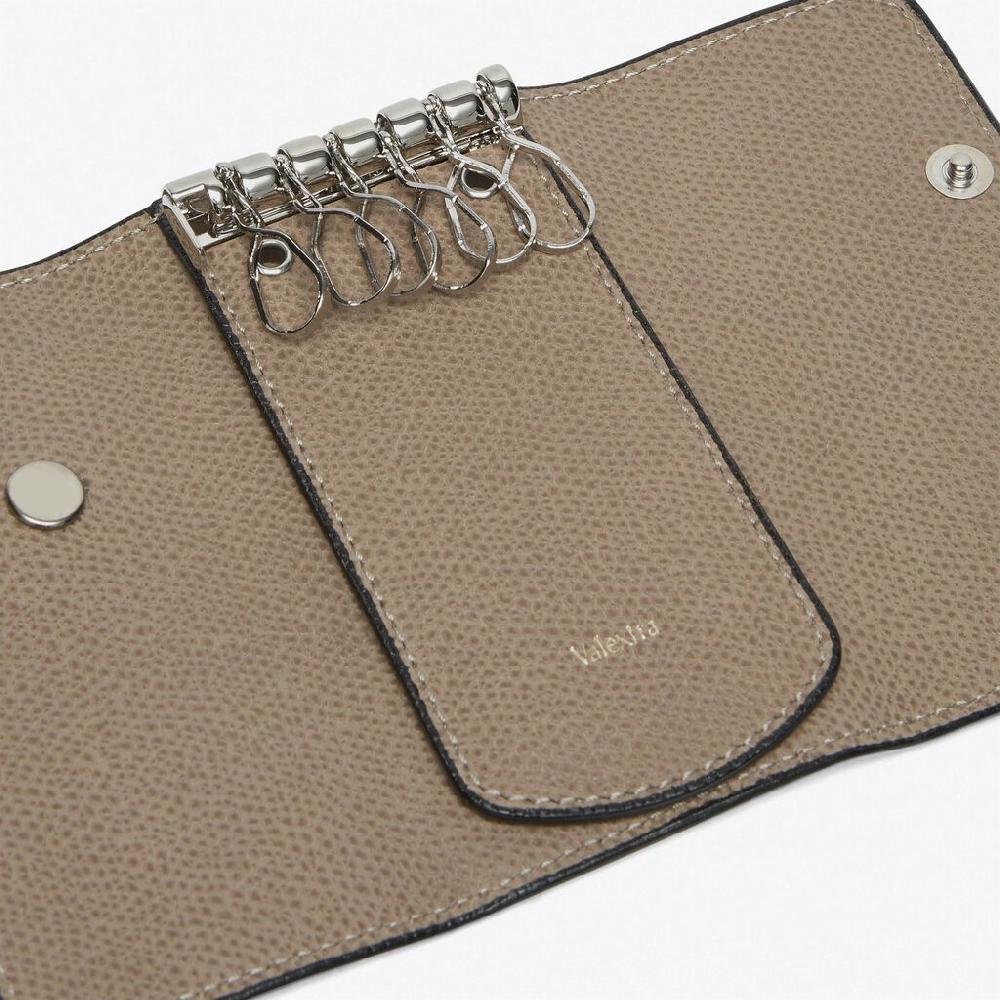 Valextra Portachiavi in Pelle Marrone Tortora | Valextra Nuovo