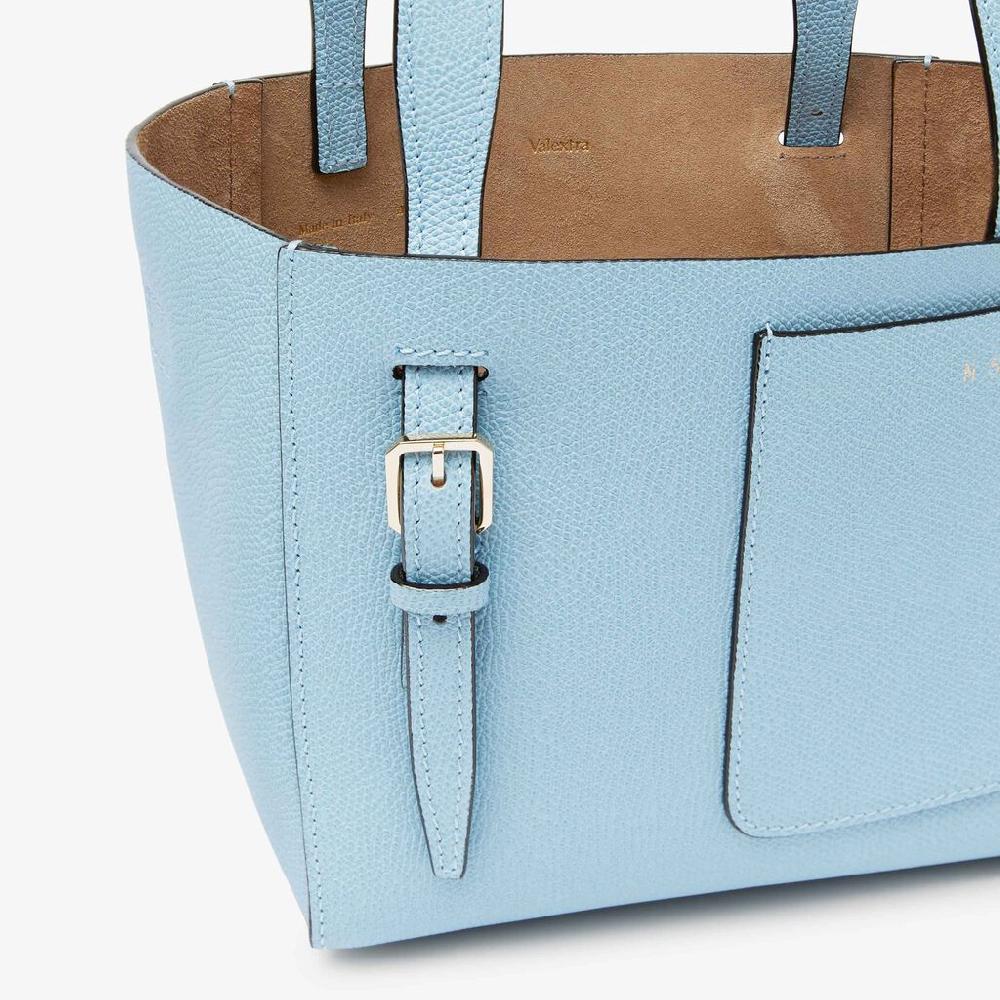 Valextra Borsa a secchiello da Donna in Pelle rigida Blu | Valextra Soft Qualità