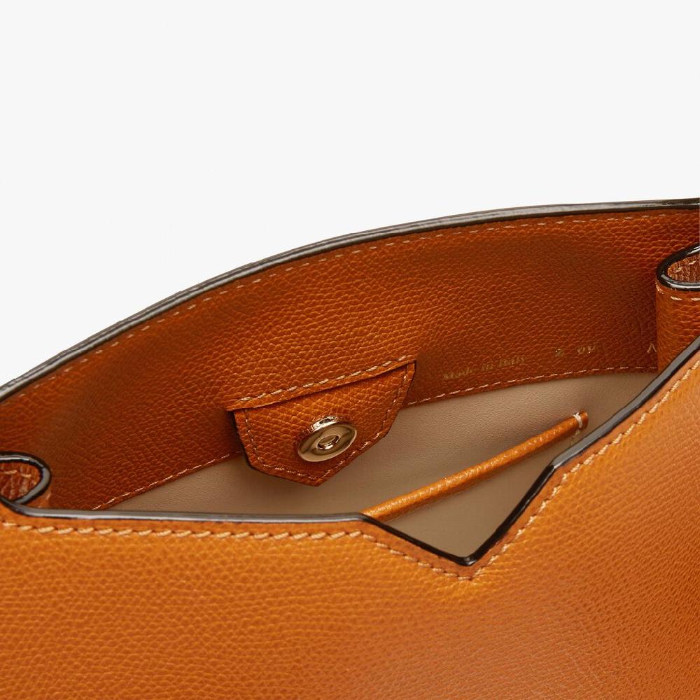 Valextra Borsa a spalla Mini in Pelle Marrone | Valextra Hobo Spedizione Gratuita