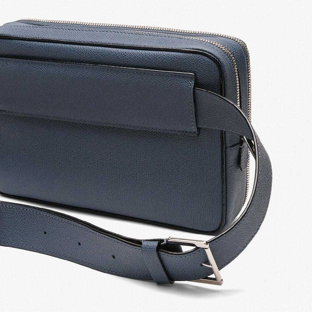 Valextra Borsa a tracolla da Uomo in Pelle Grigia | Valextra V-Line Qualità Garantita