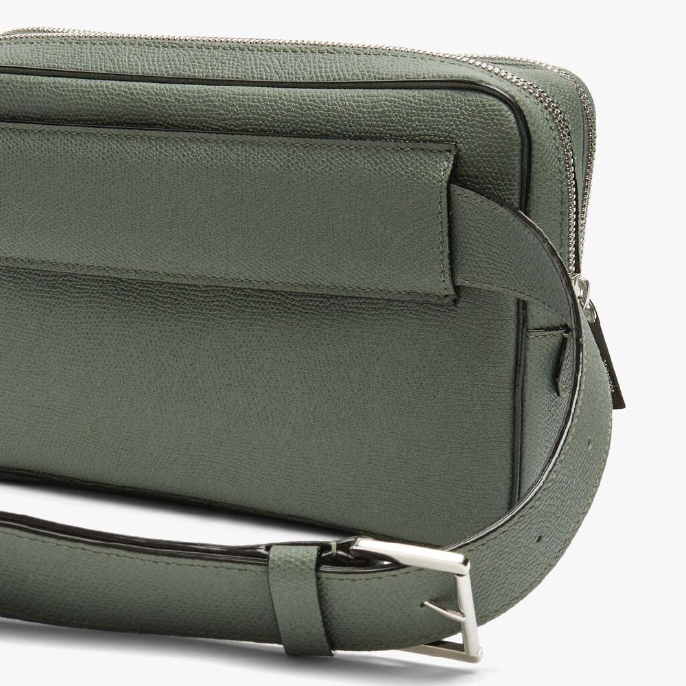 Valextra Bum bag da Uomo in Pelle Verde di Lusso | Valextra V-Line Negozi Online