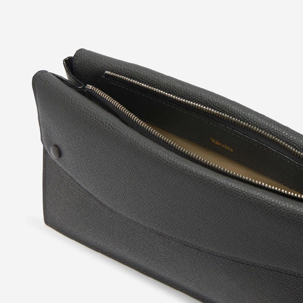 Valextra Borsa a tracolla da Uomo Mini in Pelle Grigia | Valextra Pocket Affare Del Giorno