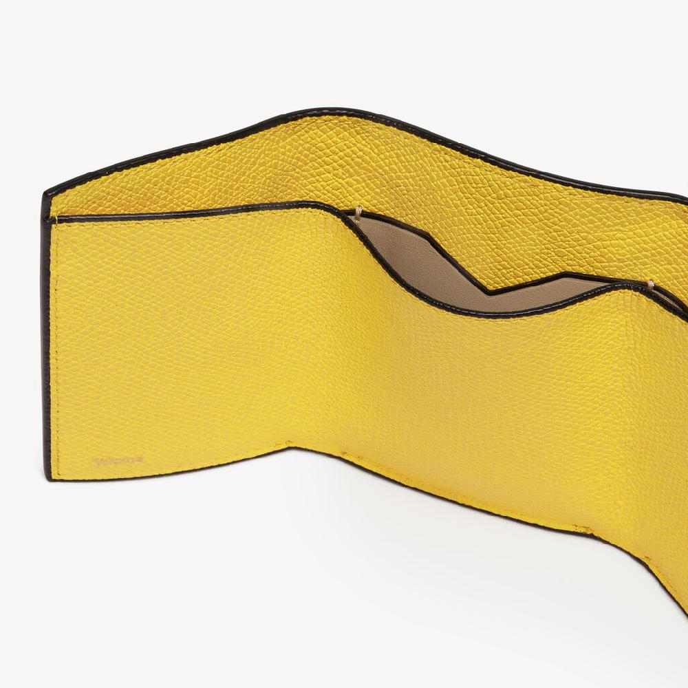Valextra Portafoglio bifold in Pelle Gialla | Valextra Outlet
