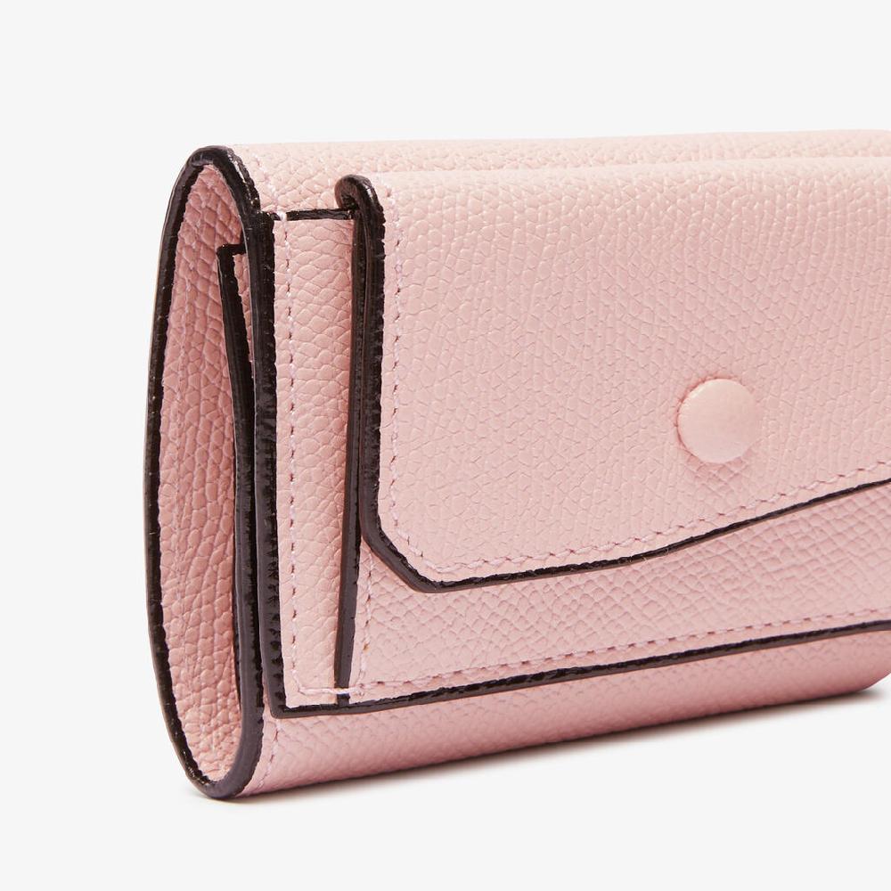 Valextra Portafoglio piccolo con portamonete in Pelle Rosa | Valextra In Vendita