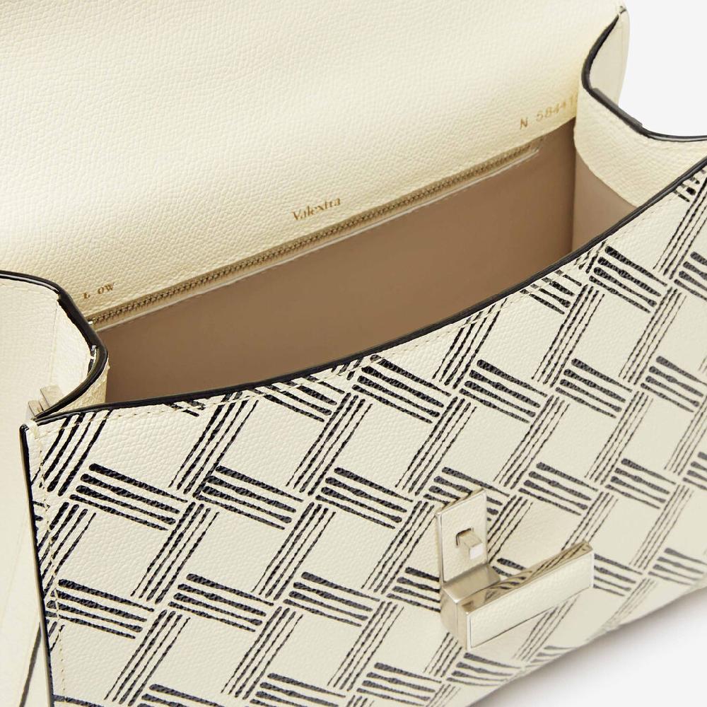 Valextra Borsa a mano Donna in Pelle Bianca e Nera | Valextra Iside In Saldo