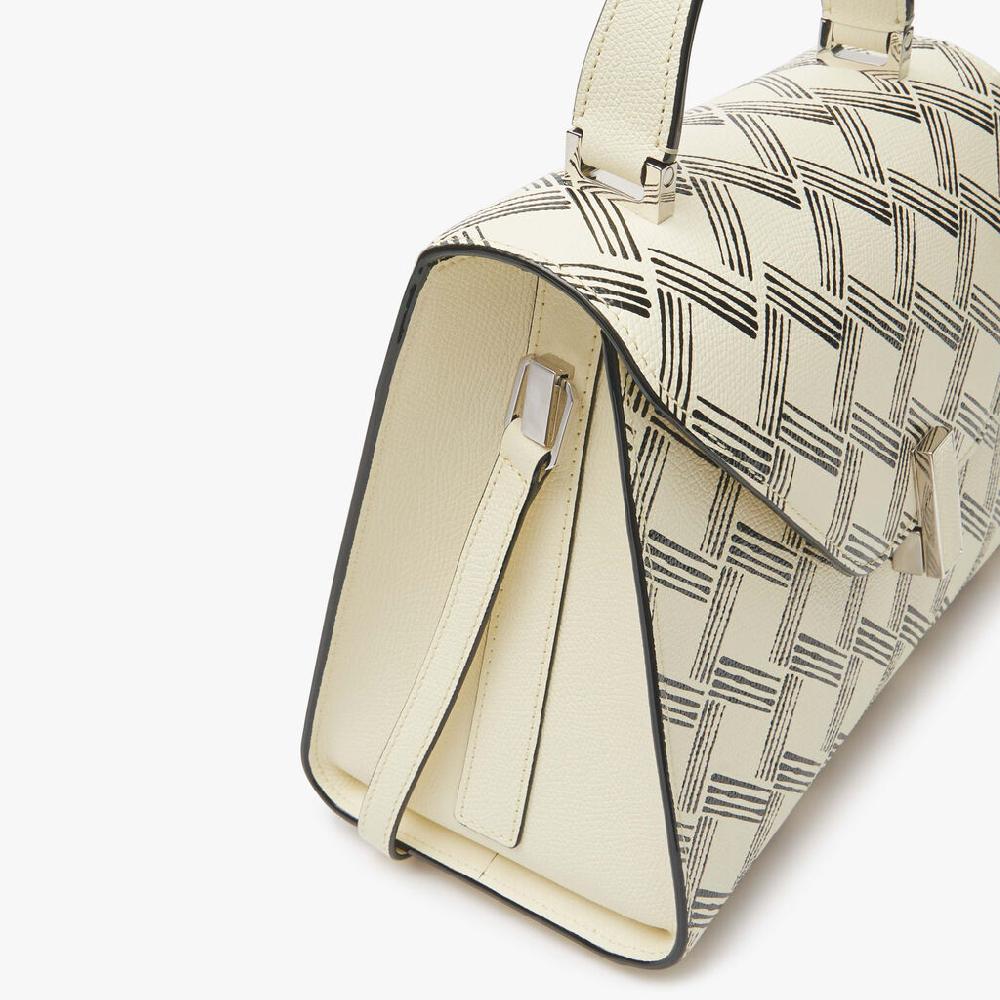 Valextra Borsa a mano Donna in Pelle Bianca e Nera | Valextra Iside In Saldo
