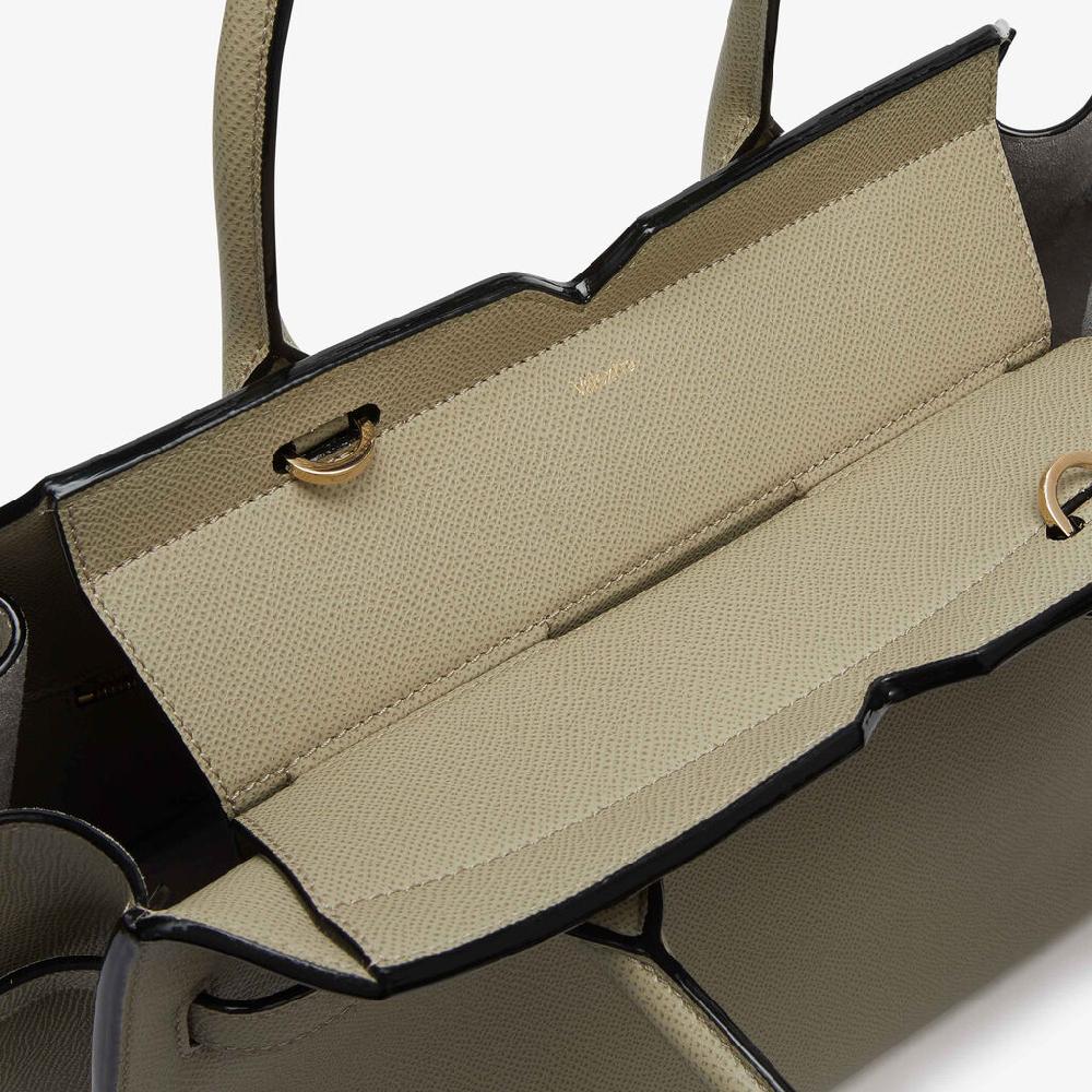 Valextra Borsa due manici Donna di Lusso in pelle Verde tundra | Valextra Italia