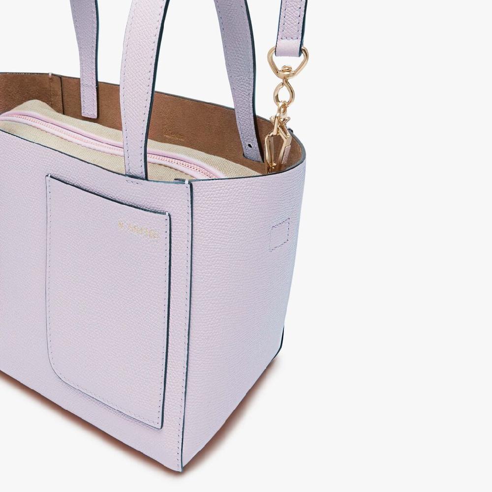 Valextra Borsa a secchiello Donna di Lusso in Pelle Lilla | Valextra Soft 2025