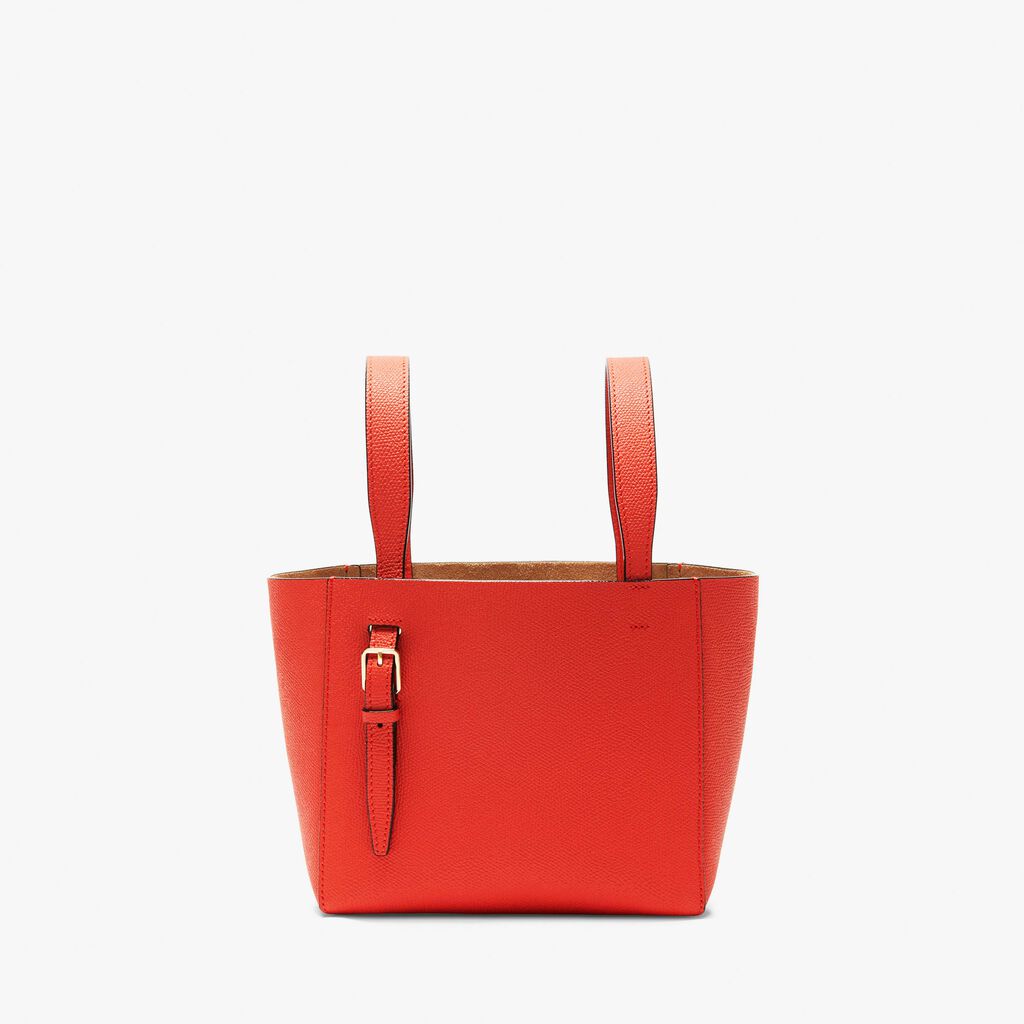 Valextra Borsa a secchiello in Pelle Rossa Papavero | Valextra Soft In Linea