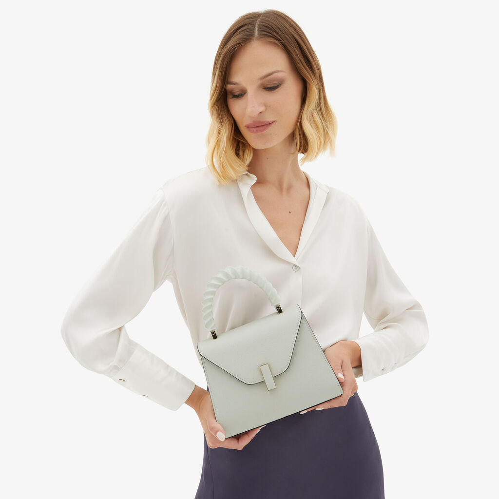 Valextra Borsetta a mano da Donna Mini in Pelle Bianca | Valextra Iside Vendita