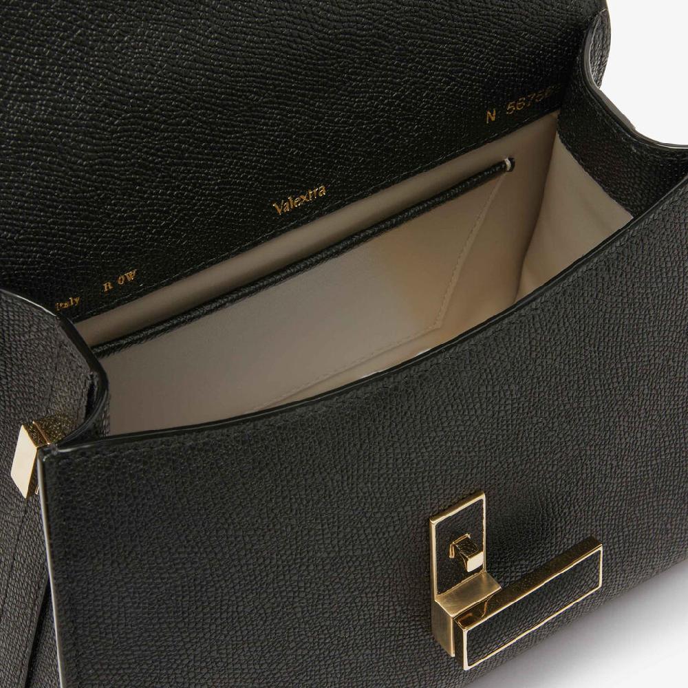 Valextra Borsa a mano da Donna Mini in Pelle rigida Nera | Valextra Iside Promozione