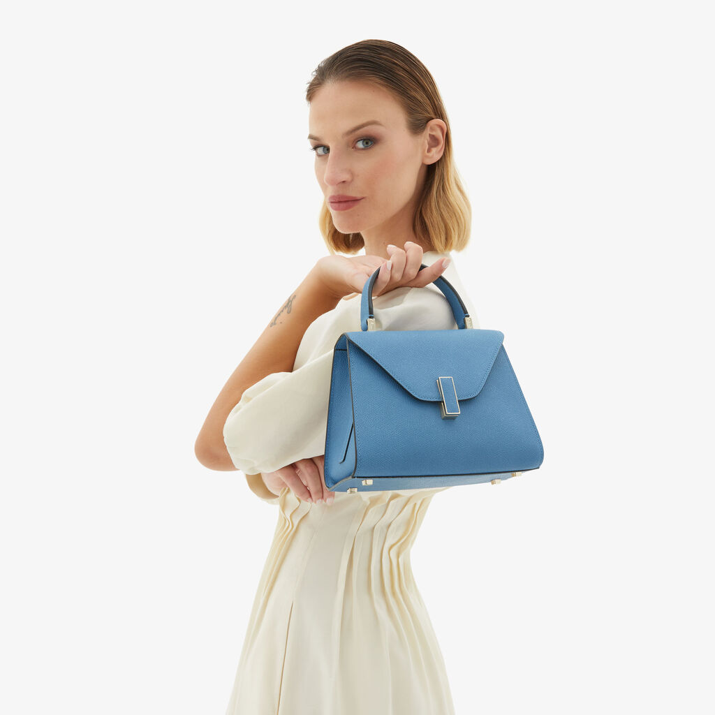 Valextra Borsa a mano da Donna Mini in Pelle Azzurra | Valextra Iside Spedizione Gratuita