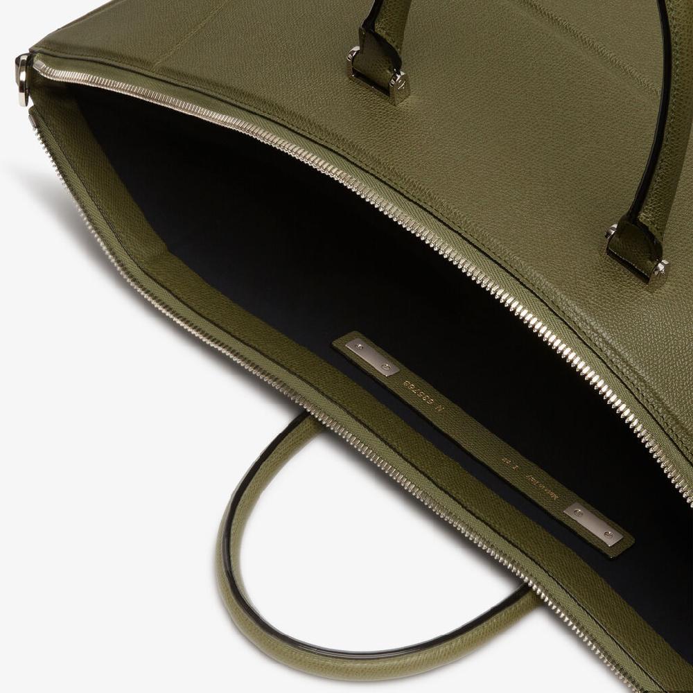 Valextra Borsa da viaggio spaziosa Verde Militare | Valextra Poliedrica Qualità Garantita