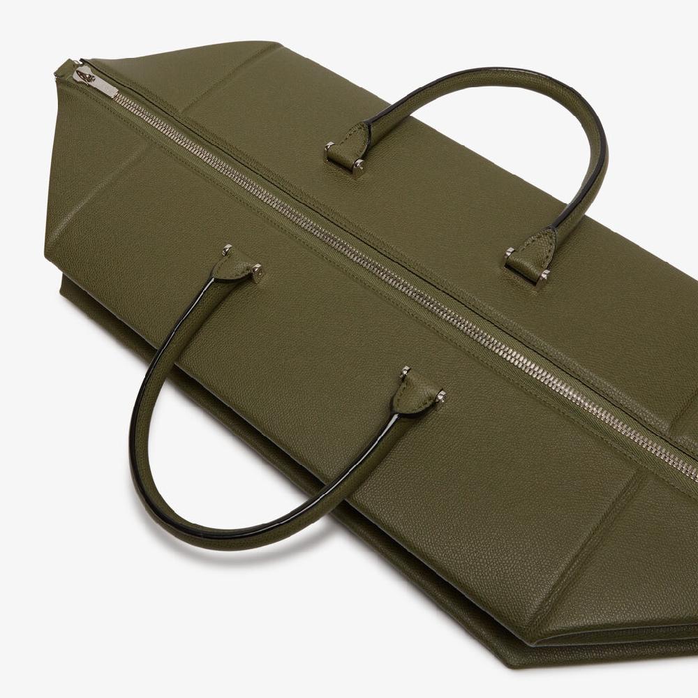 Valextra Borsa da viaggio spaziosa Verde Militare | Valextra Poliedrica Qualità Garantita