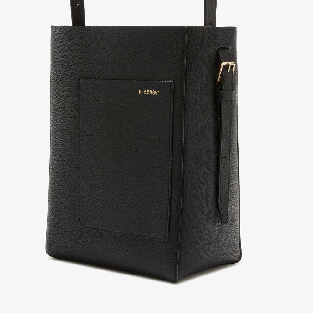 Valextra Borsa a secchiello da Donna di Lusso in Pelle Nera | Valextra Soft Sconto