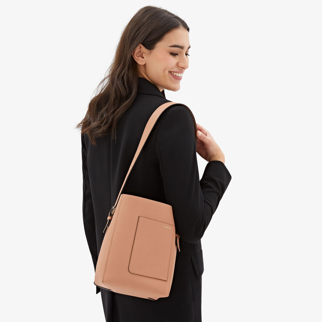 Valextra Borsa a secchiello Donna Mini in Pelle Marrone | Valextra Soft Acquista Ora