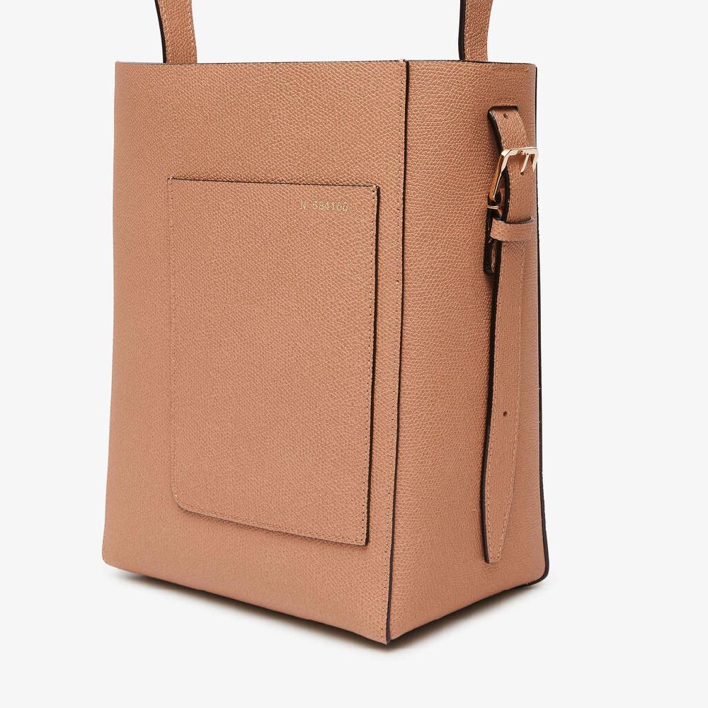 Valextra Borsa a secchiello Donna Mini in Pelle Marrone | Valextra Soft Acquista Ora