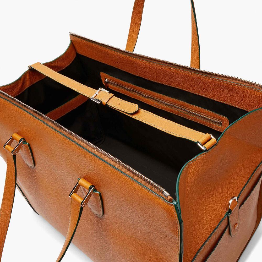 Valextra Borsone viaggio Grande in Pelle Marrone | Valextra Boston Sottocosto