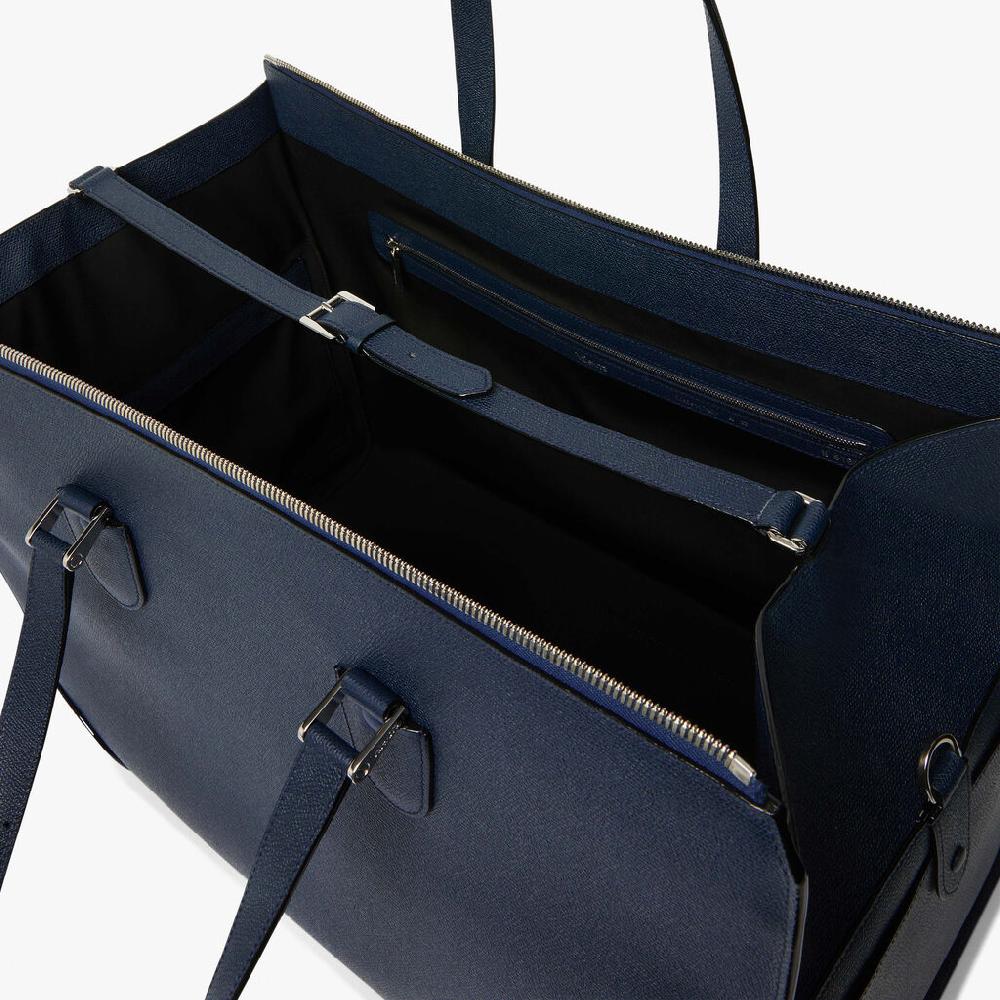 Valextra Borsone viaggio Grande in Pelle Blu | Valextra Boston Novità