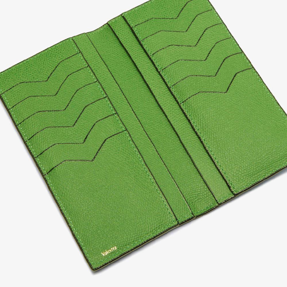 Valextra Portafoglio verticale da Donna in Pelle Verde | Valextra Vendita Calda