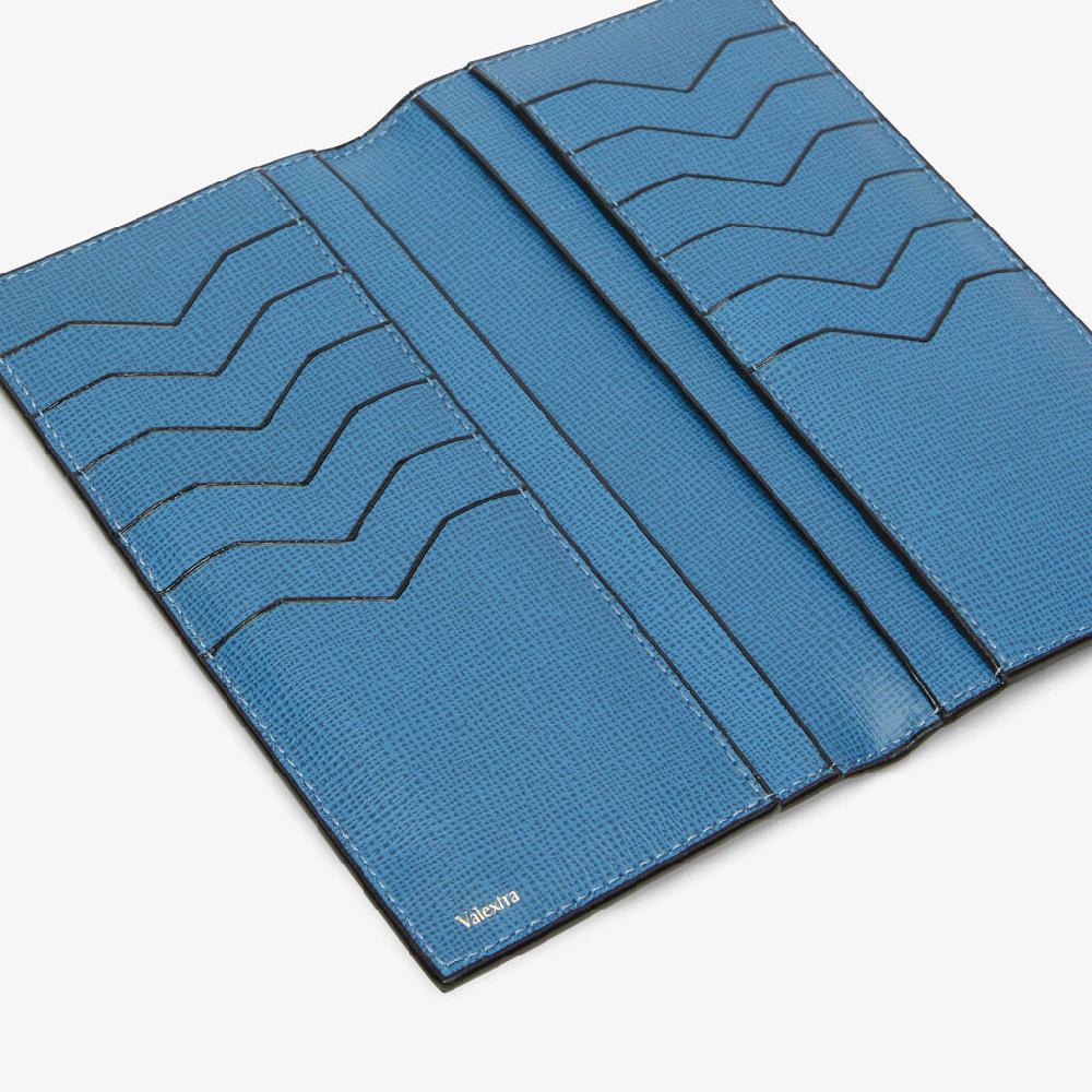 Valextra Portafoglio verticale e spazioso in Pelle Blu | Valextra Vendita Economica