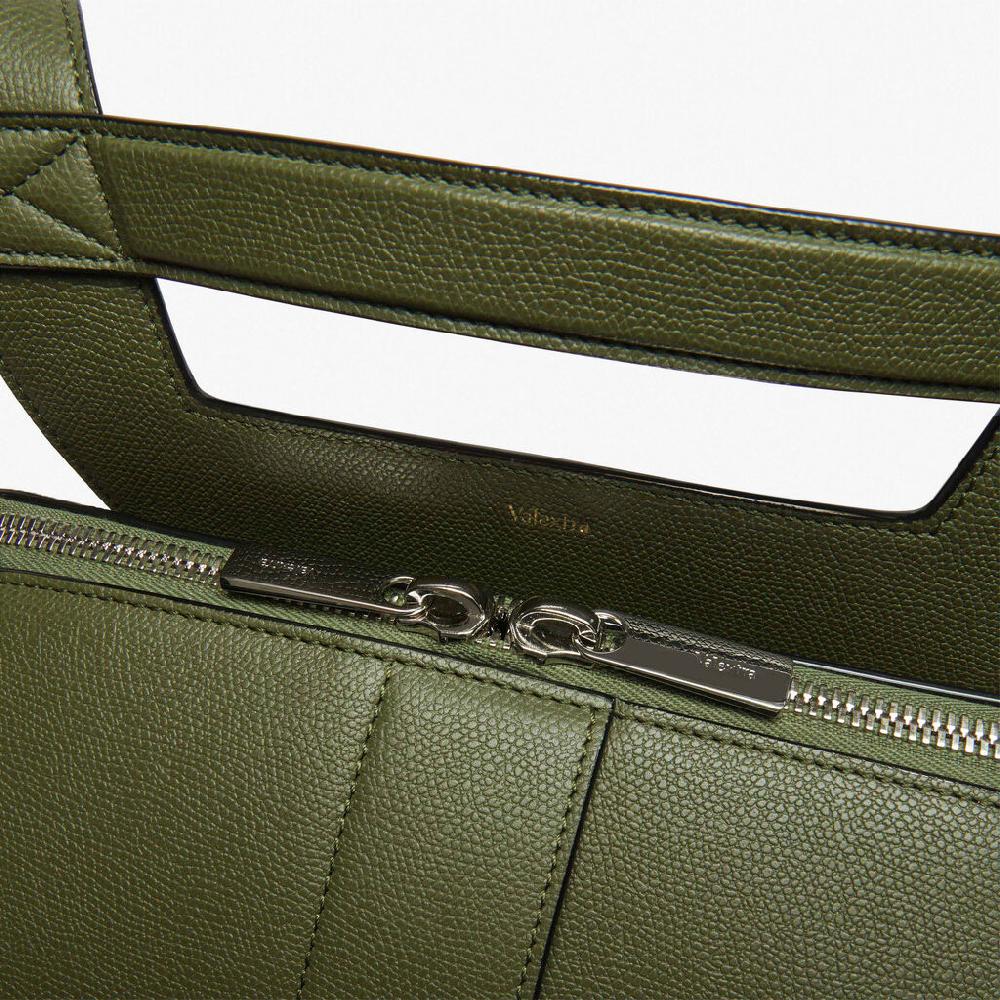 Valextra Valextra V-Line: Zaino elegante da lavoro in Pelle Verde Militare I Più Venduti