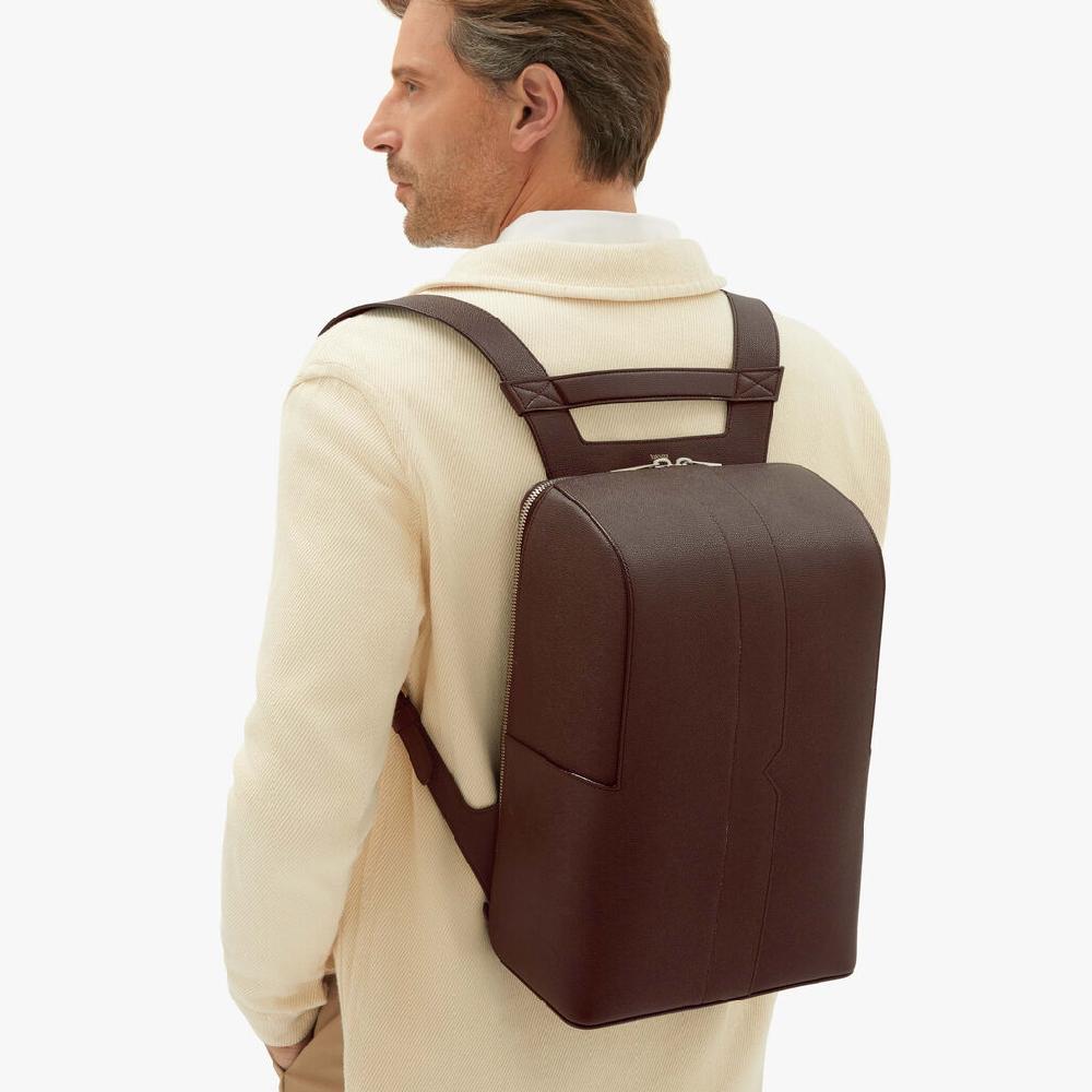 Valextra Zaino comodo ed ergonomico in Pelle Marrone | Valextra V-Line Vendite Flash