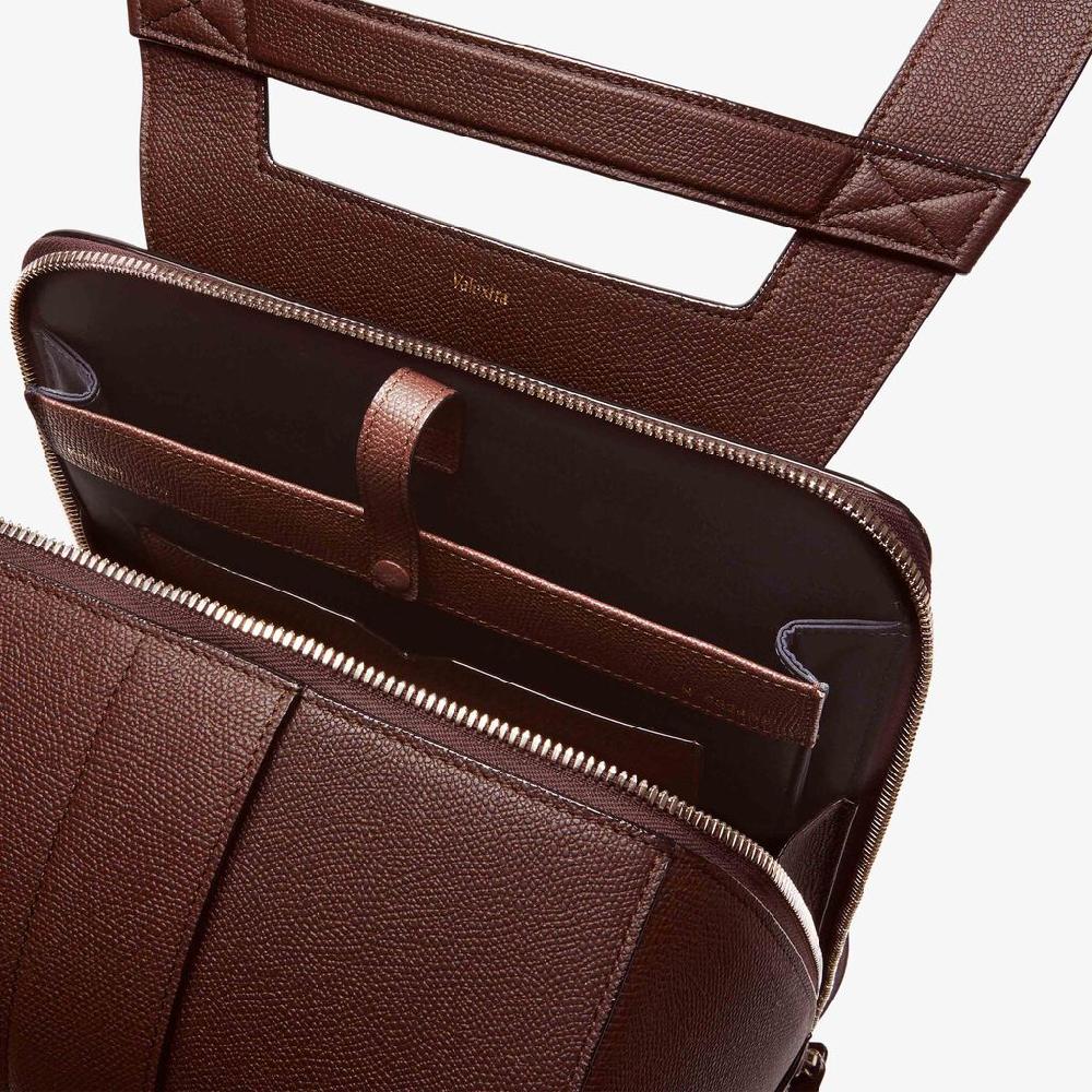 Valextra Zaino comodo ed ergonomico in Pelle Marrone | Valextra V-Line Vendite Flash