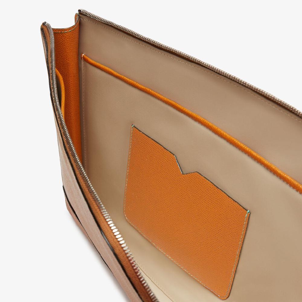 Valextra Portfolio porta pc da Uomo in Pelle Marrone | Valextra My Logo Offerta esclusiva