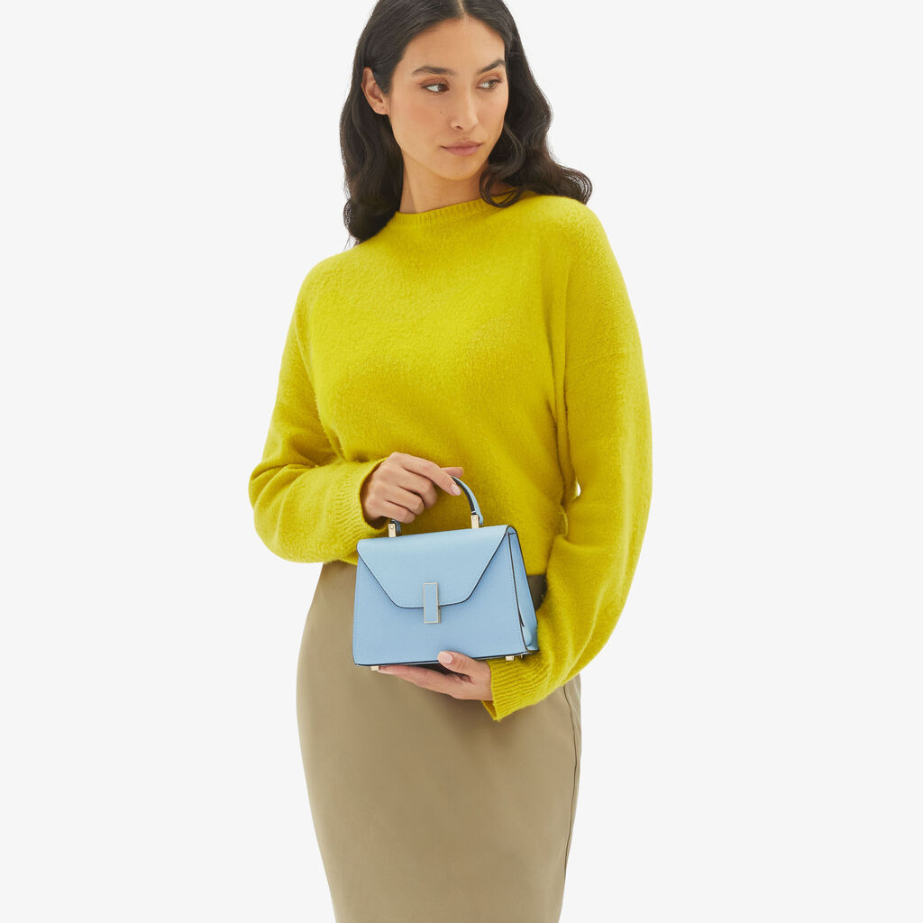 Valextra Borsa tracolla da Donna in Pelle rigida Blu | Valextra Iside Italy