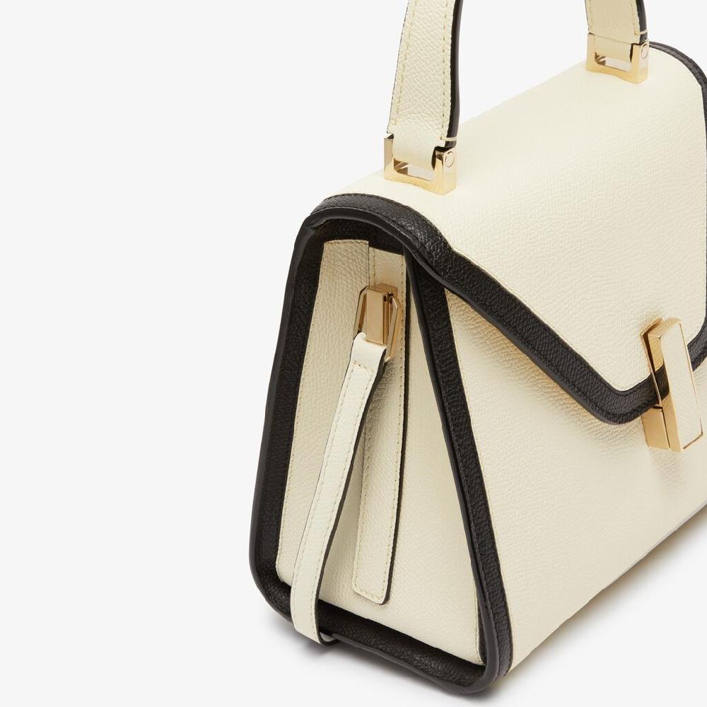 Valextra Borsa a mano Mini in Pelle Bianca | Valextra Iside In Linea
