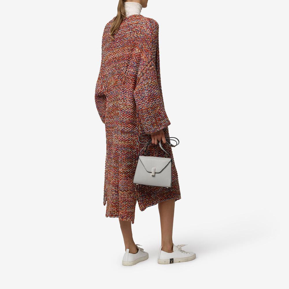 Valextra Valextra Iside: Borsa a mano Mini in Pelle Grigia Nuovo