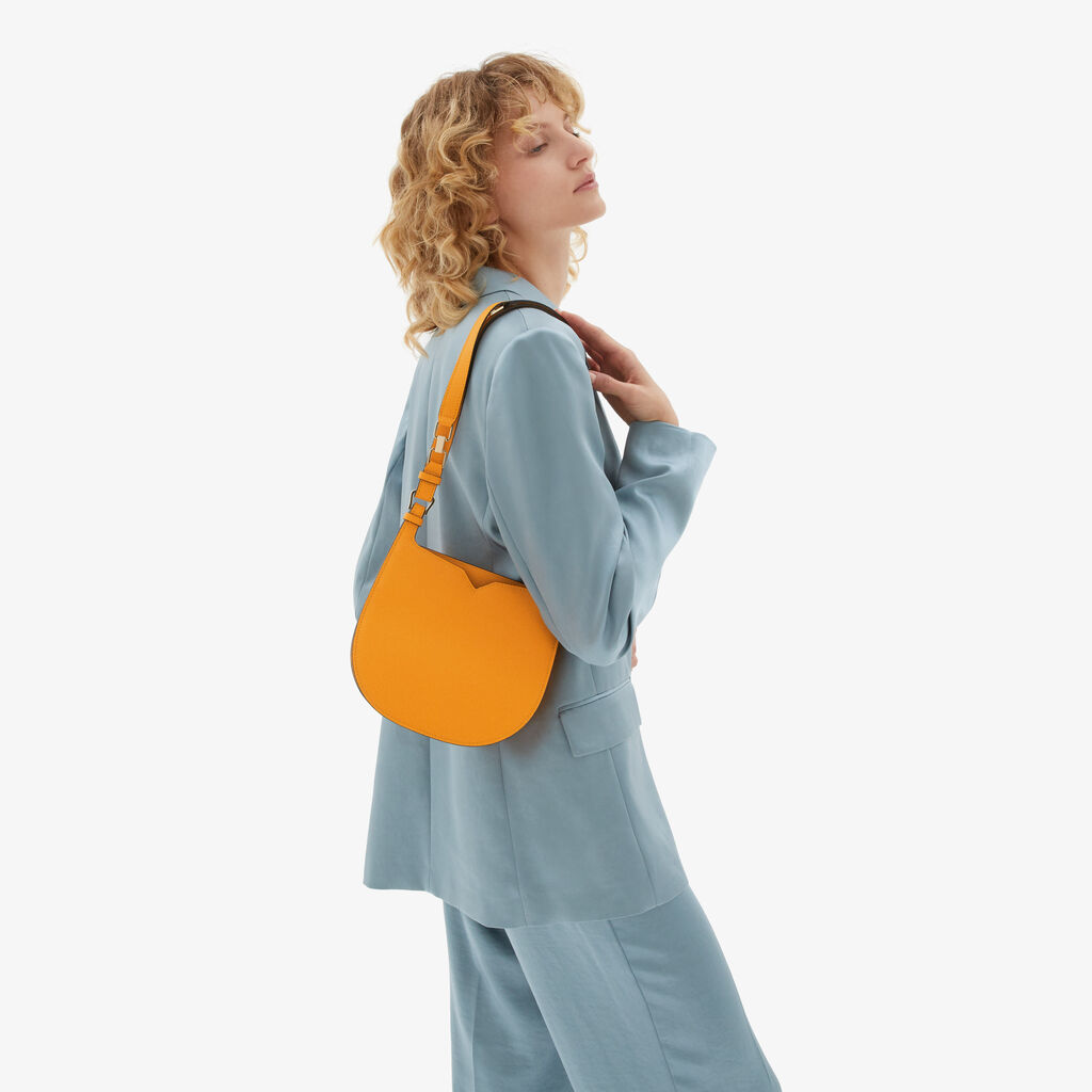 Valextra Borsa Weekend Mini compatta in Pelle Gialla | Valextra Hobo Promozione