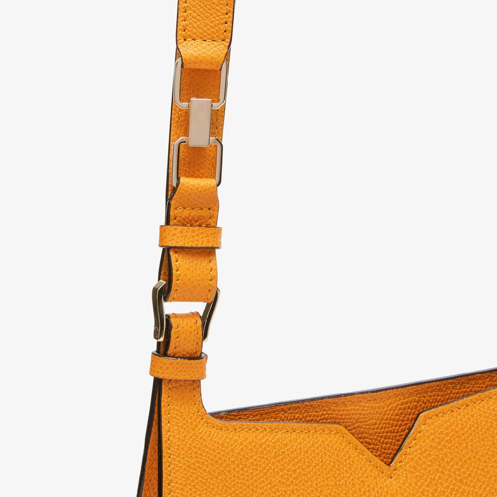 Valextra Borsa Weekend Mini compatta in Pelle Gialla | Valextra Hobo Promozione