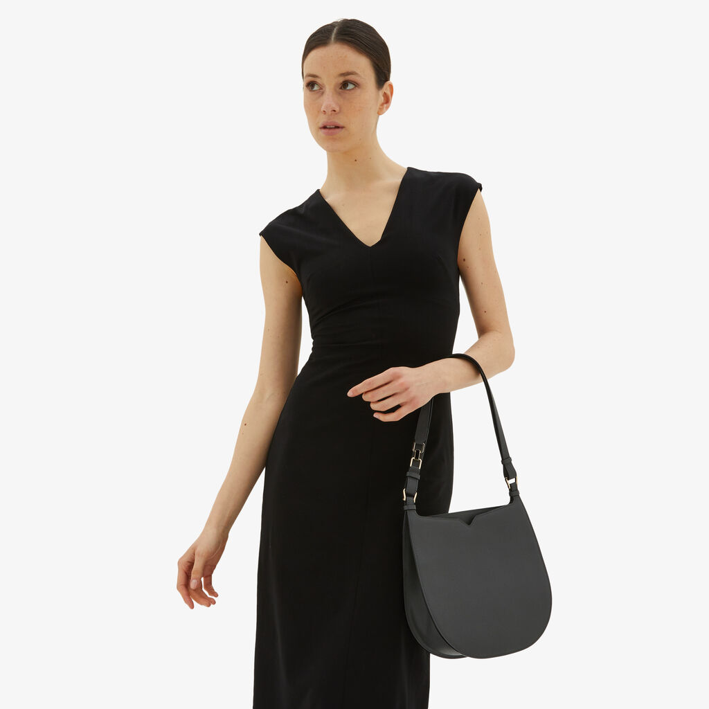 Valextra Borsa a spalla da Donna in Pelle Grigia | Valextra Hobo Spedizione Gratuita